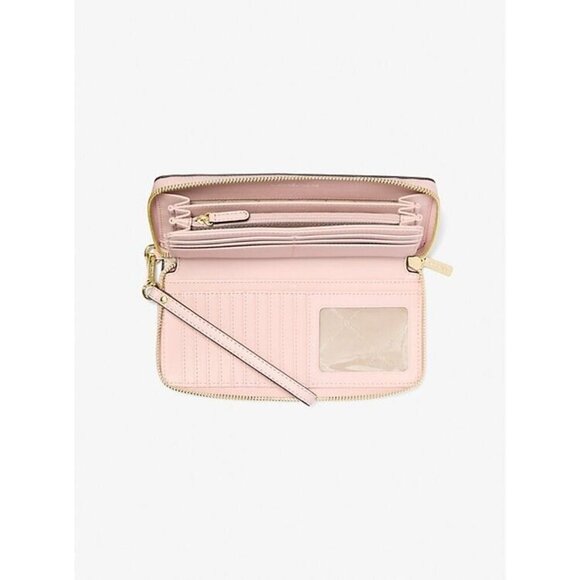 Michael kors Jet Set Travel Large Logo Continental Wristlet Pwd Blush One Size - Picture 2 of 2